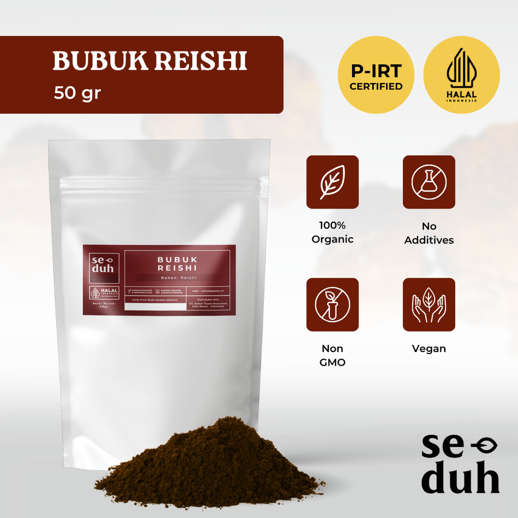 

SEDUH TEA & TISANE | Bubuk Ekstrak Jamur Ganoderma Lingzhi / Reishi Mushroom Extract Powder / Herbal Powder 50 gram