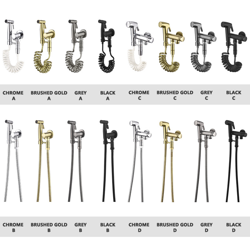 Black/ rome/Gold Brass Bidet Faucet Portable Bidet ABS Sprayer Single Cold Water Faucet Toilet Fauce