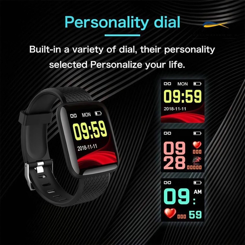 SHIIE Smartwatch 116 Plus Jam Tangan Sport Jam Tangan Pintar Jam Sport Smart Bracelet Garansi 5 tahu