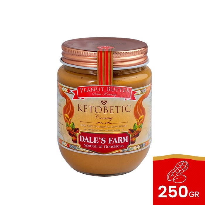 

New Arrival Dale's Farm Ketobetic Creamy Peanut Butter - Selai Kacang 250gr