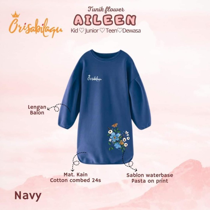 ✨LARIS✨ -Baju Tunik Kaos Anak Remaja Perempuan 6 7 8 9 10 11 12 13 14- 20 Tahun - Denim, 6