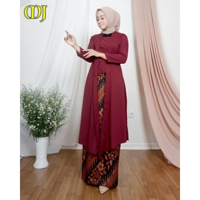 

✨LARIS✨ -Setelan Kebaya Kutu Baru Long Tunik Modern / Kebaya / Kebaya Kutu Baru - Mocca, M