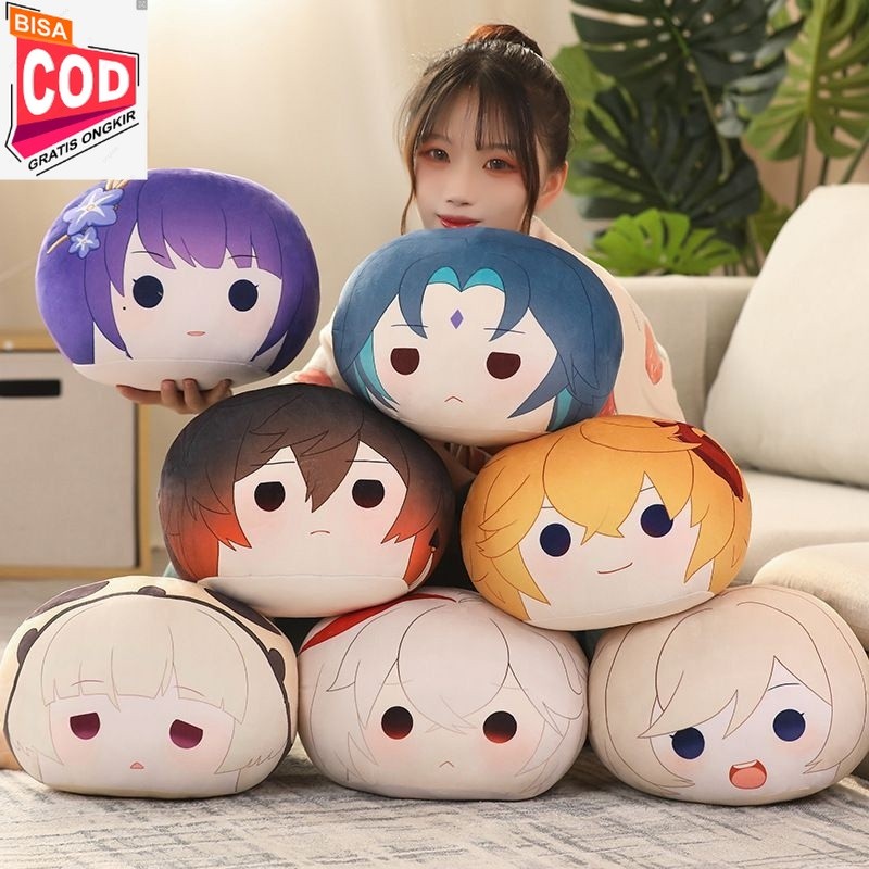 Bantal Tidur Anime Game Genshin Impact Shogun Kazuha Xiao Tartaglia Bahan Halus Ukuran 30cm