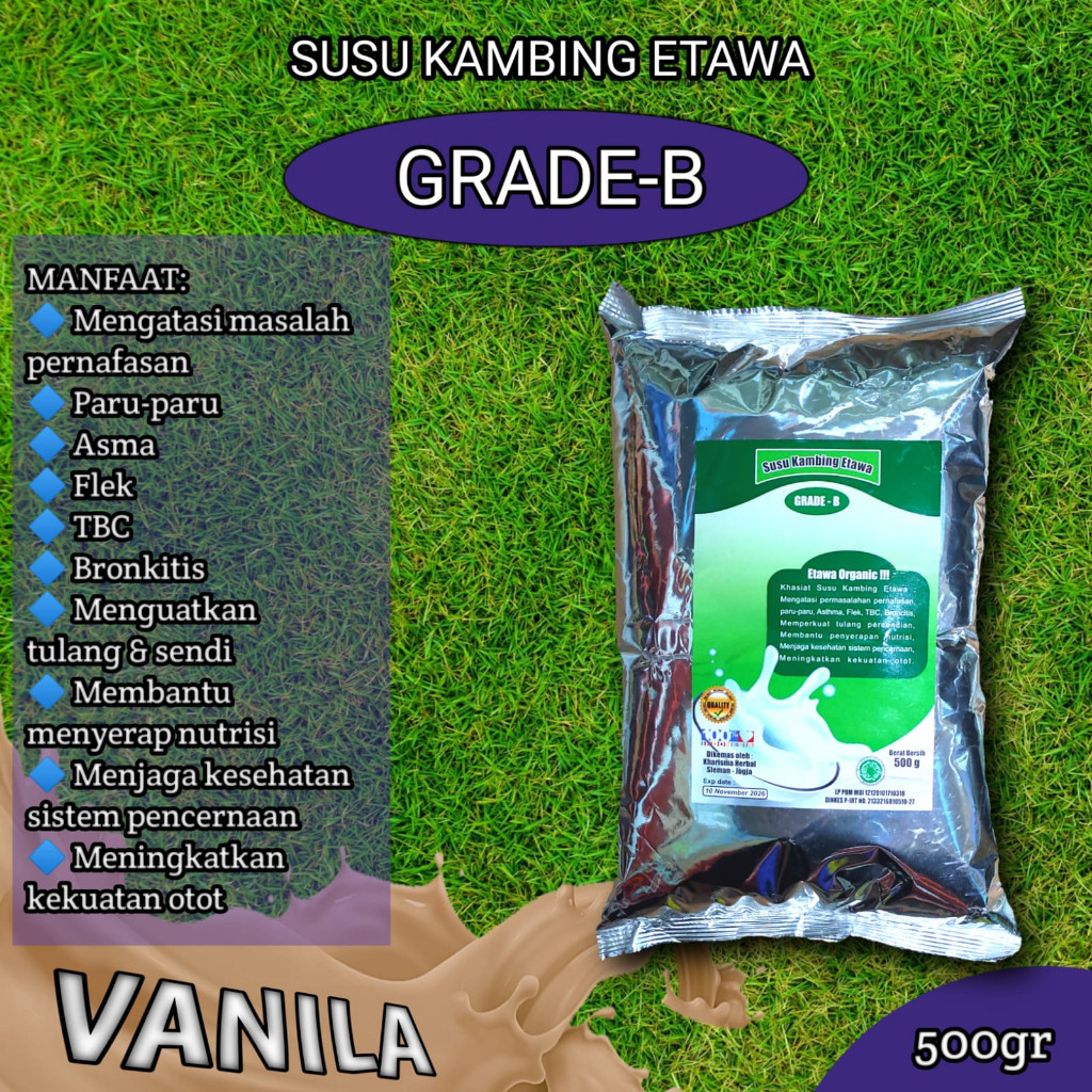 

BARU SUSU KAMBING GRADE B RASA ORIGINAL DAN COKLAT KEMASAN 500GR