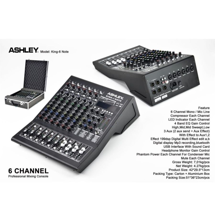 Mixer Ashley 6 Channel King 6 Note Mixer audio ashley King6 Note King 6Note