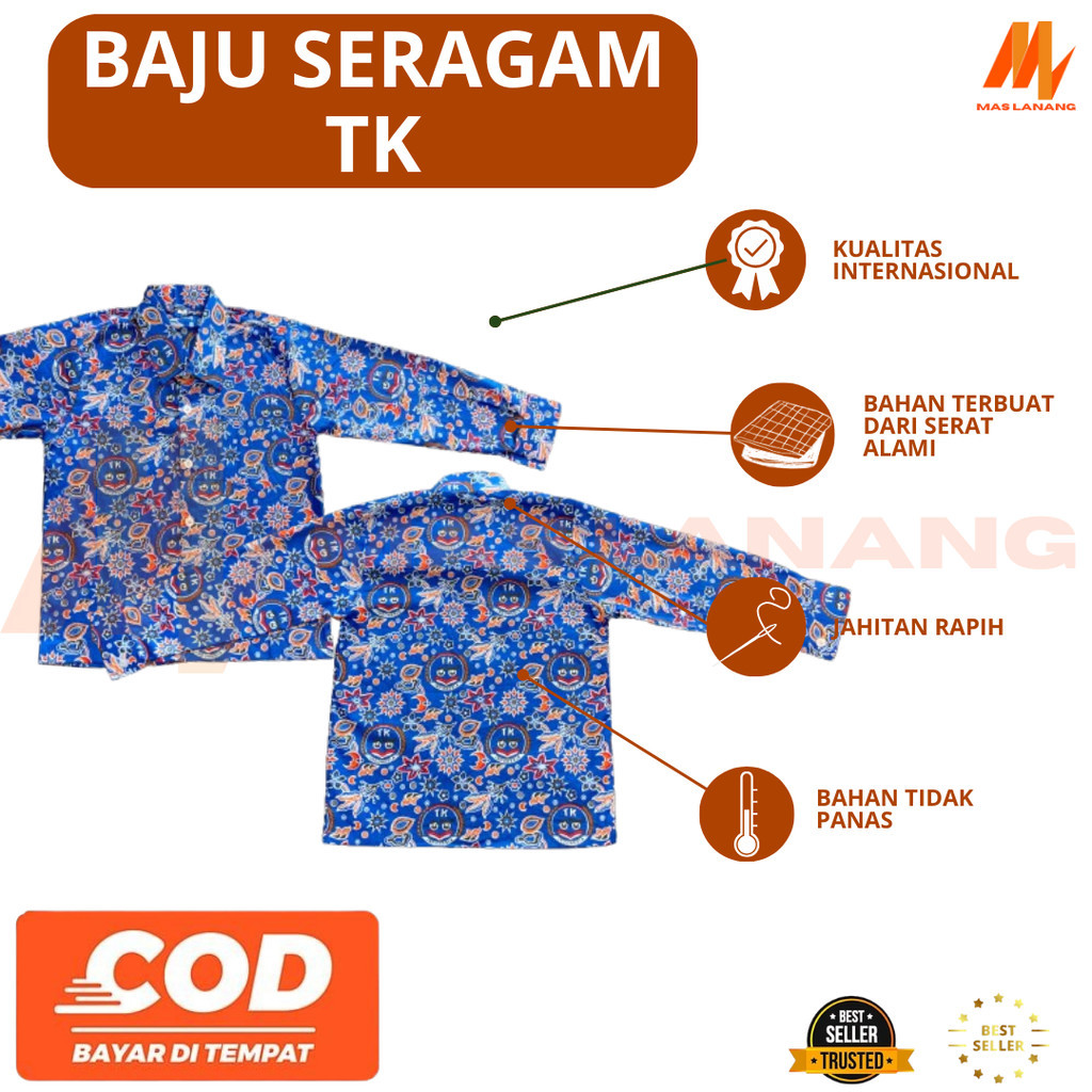 BAJU SERAGAM TK  SERAGAM BATIK BIRU TK  BAJU BATIK BIRU TK  SERAGAM TK  BAJU BATIK