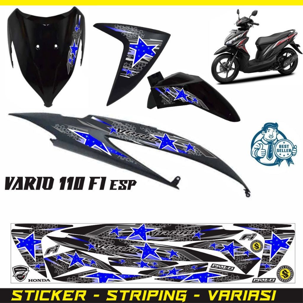 COD STIKER MOTOR VARIO ESP 110 STRIPING VARIASI VARIO FI 110 VARIASI