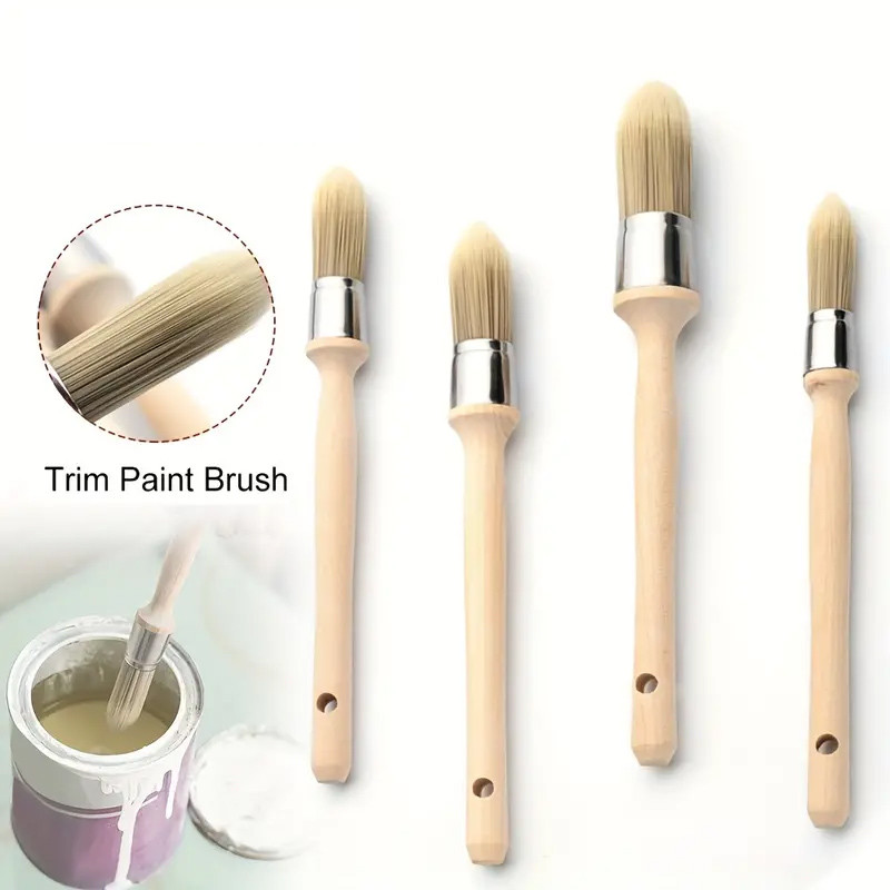 

1pc Trim Paint Brush, 15/18/21/25mm Edge Painting Tool, Trim Painting Brush With Wood Handle, Trim Brush For Window Floor