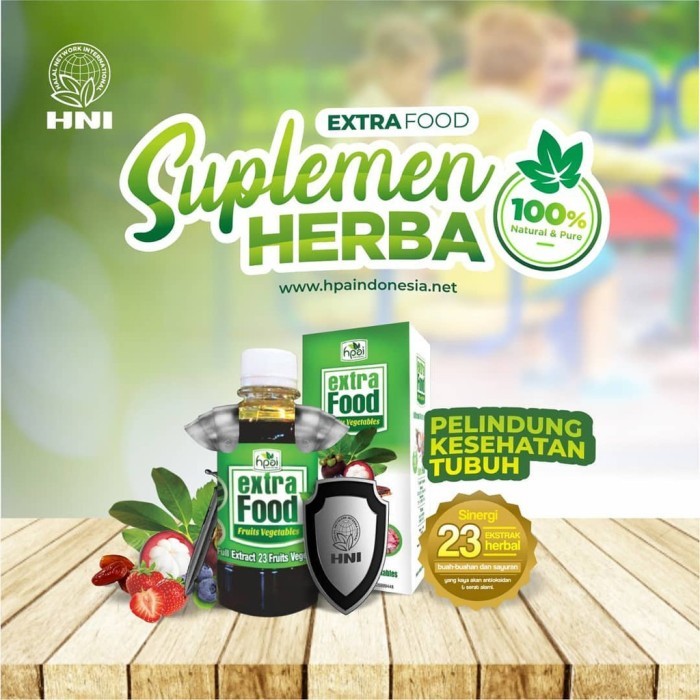 

EXTRA FOOD HNI Health VITAMIN ANAK PENAMBAH NAFSU MAKAN SUPLEMEN MAKANAN HALAL Madu Extrafood Exfo HPAI 23 Fruit Vegetables ORIGINAL