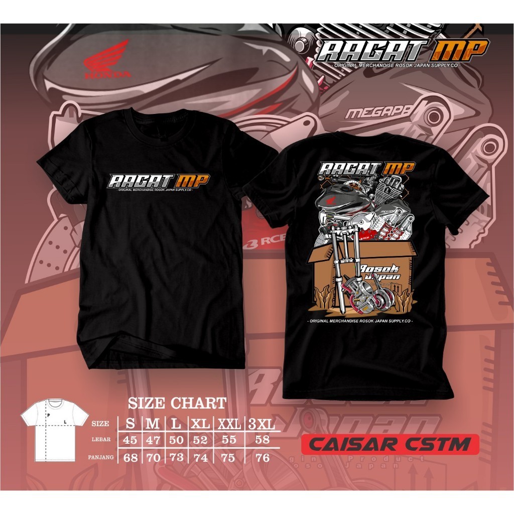 Baju Kaos Honda Ragat mp megapro Gank Lama Herek Herex Distro Original