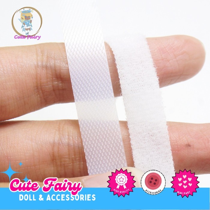 Velcro Tipis 1 cm | Pita Perekat Velcro untuk Boneka Non Tape Velcro Clothes (HARGA PER 1 METER)
