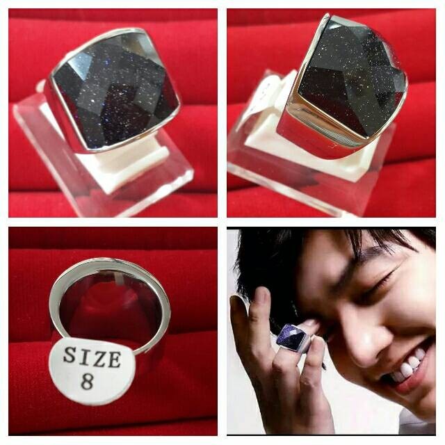 Cincin pria batu pasir emas biru new stylish