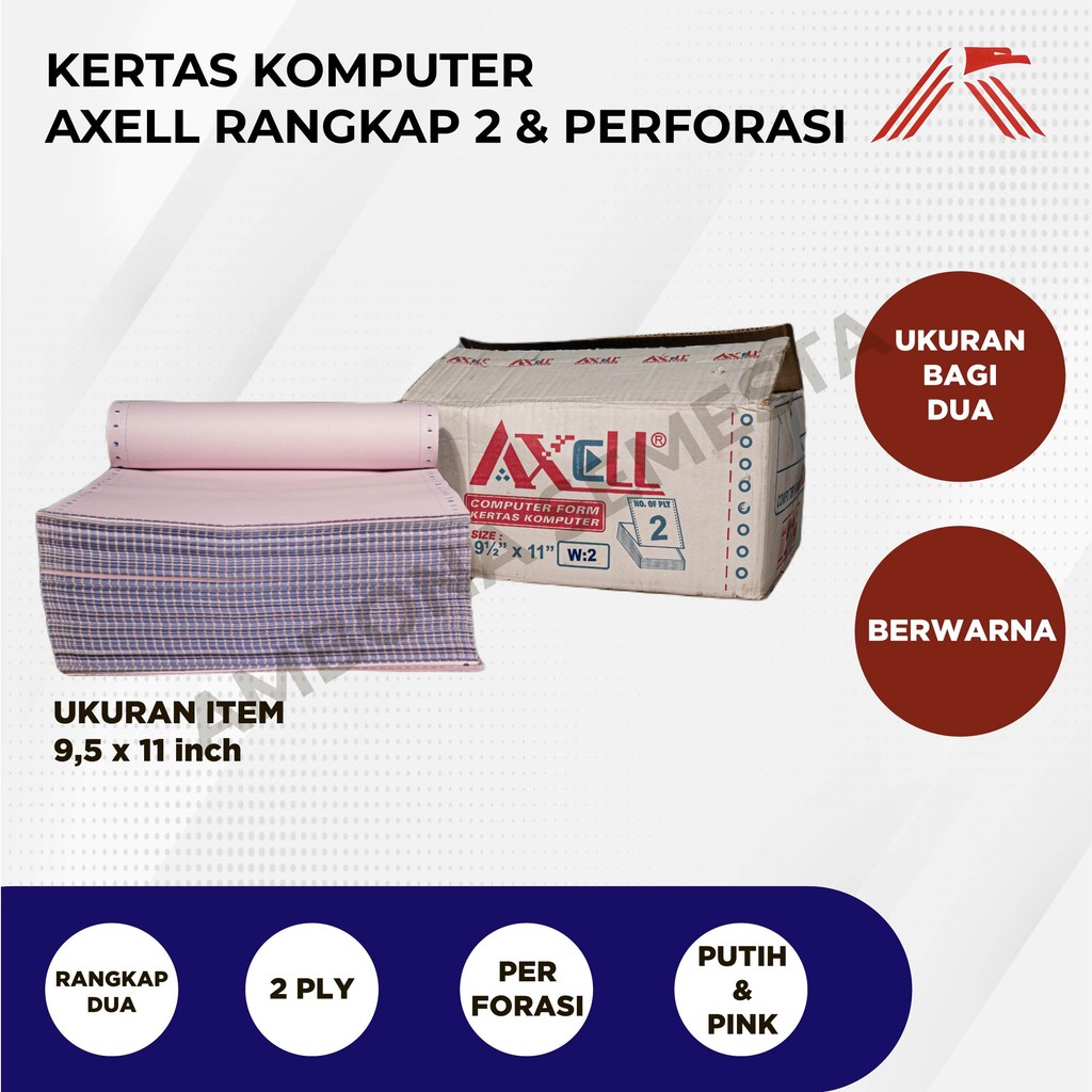 

Continuous Form / Kertas Komputer Axell Kecil 2Ply W:2