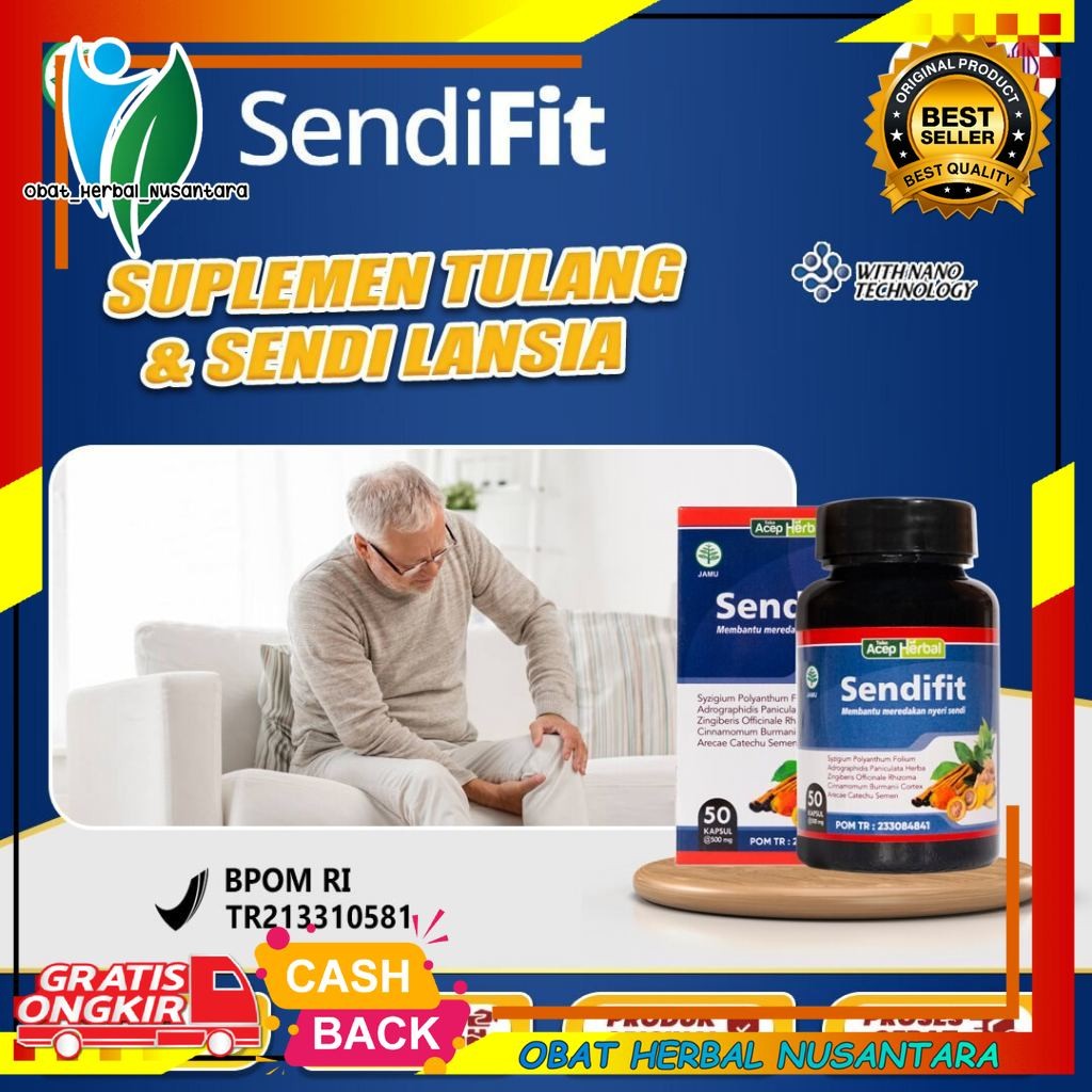 Suplemen Tulang Dan Sendi Lansia, Nyeri Sendi Lansia, Pelumas Sendi Untuk Lansia - SENDIFIT 1 Botol 