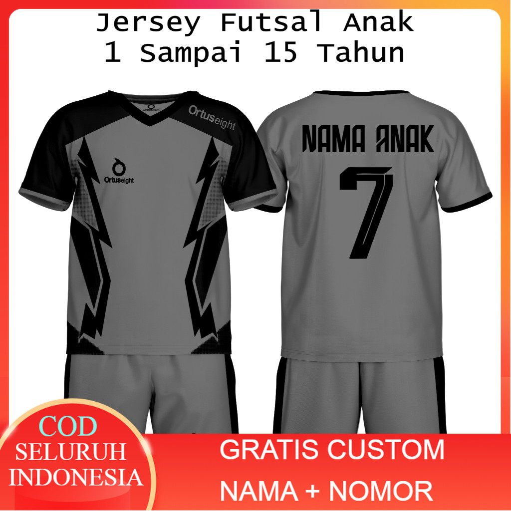 BAJU JERSEY ANAK PASANG NAMA DAN NOMOR Bola 5-15 Tahun Jersi Futsal Custom Bola volly Futsal Sablon 