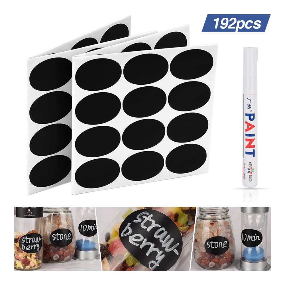 

192pcs Kitchen Jam Jars Sticker Label Storage Bottle Glass Organizer Spice Sticker Labels Stickers Removable Chalkboard Stickers