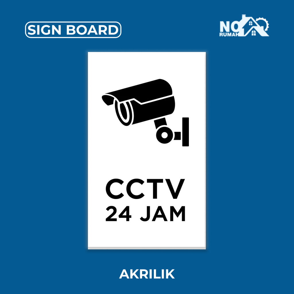 

Sign CCTV 24 Jam Papan Peringatan Acrylic Signage Akrilik Area Pengawasan Dipantau CCTV Label Tempel Dinding Sticker Aklirik Print