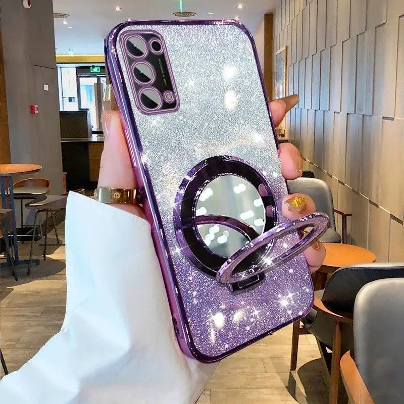 Casing HP Samsung Galaxy A51 4G A71 4G A21s A31 M51 M31 M30s M21 Pelapisan Magnetik Berkilau silikon