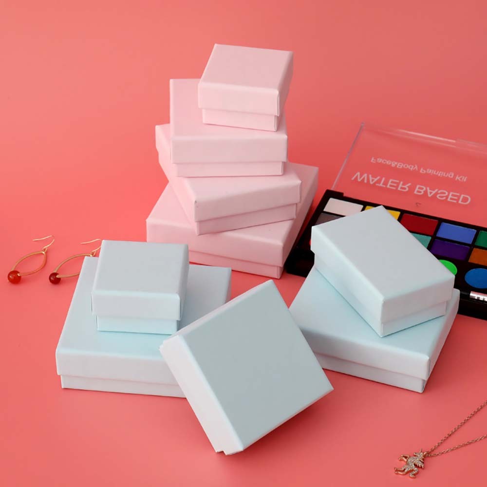 

Jewelry Gift Boxes Necklace Earring Ring Box 10 Pieces Bulk Square Cardboard Jewelry Storage Boxes Wedding Party Packaging Case