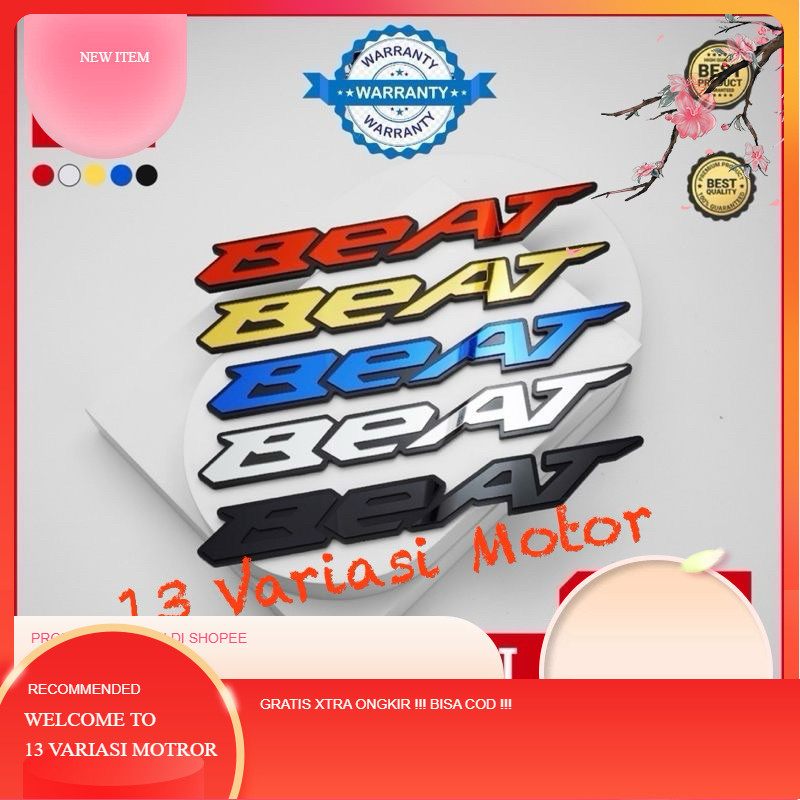 STICKER TIMBUL EMBLEM LOGO BEAT 3D EMBLEM MOTOR HONDA BEAT HARGA BISA SATUAN DAN BISA SEPASANG