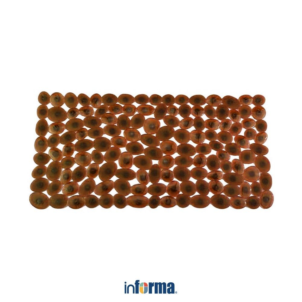 Informa 39x69 cm Keset Kamar Mandi Pvc Stone - Cokelat Bathmat Kain Lap Kaki Toilet Bathroom Door Ma