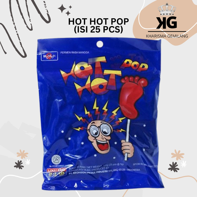 

KG - HOT HOT POP (1 PACK ISI 25 PCS) Permen Kaki Sak Lolipop Anak Dewasa Murah