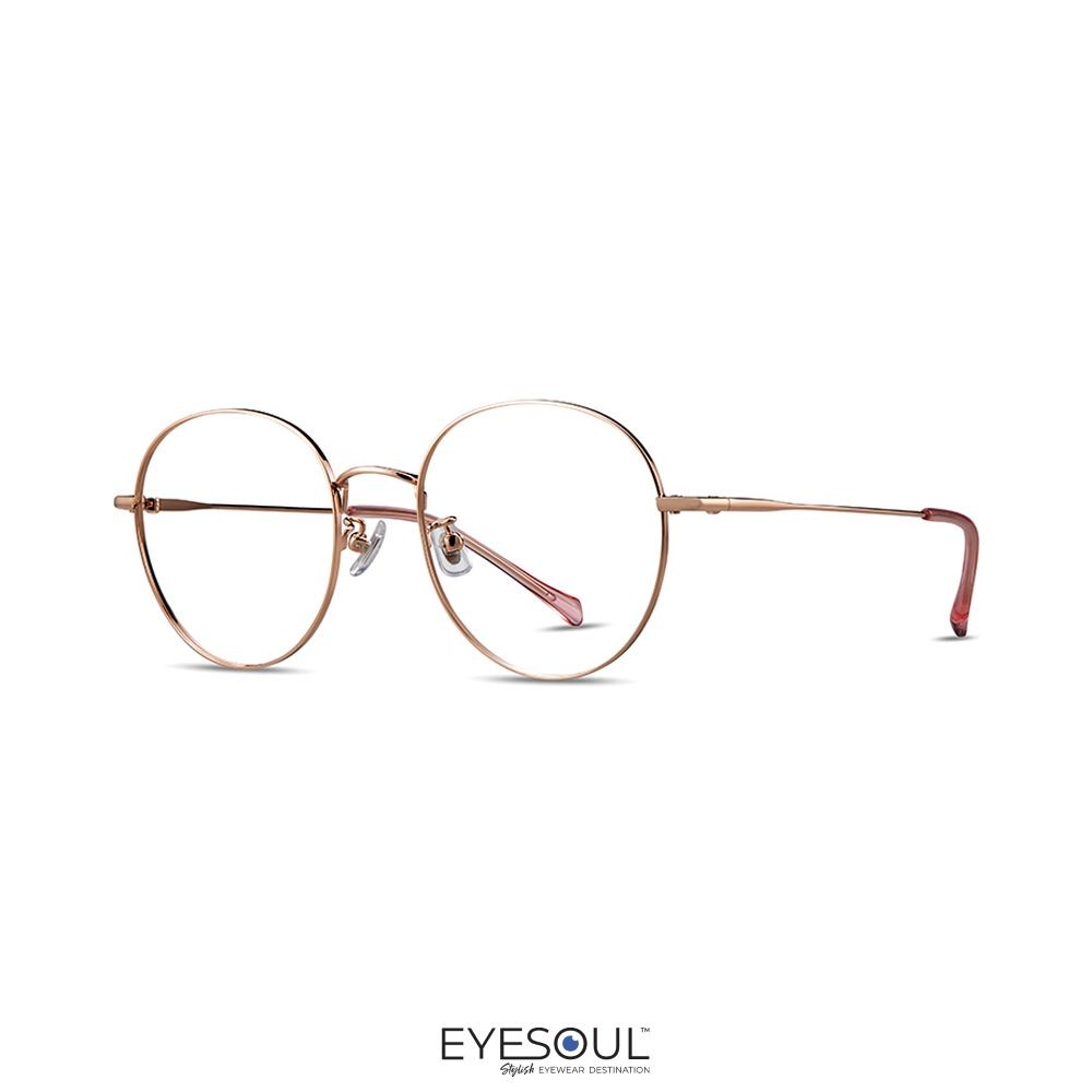 Parim Eyewear Kacamata Round Frame Metal - Rose Gold