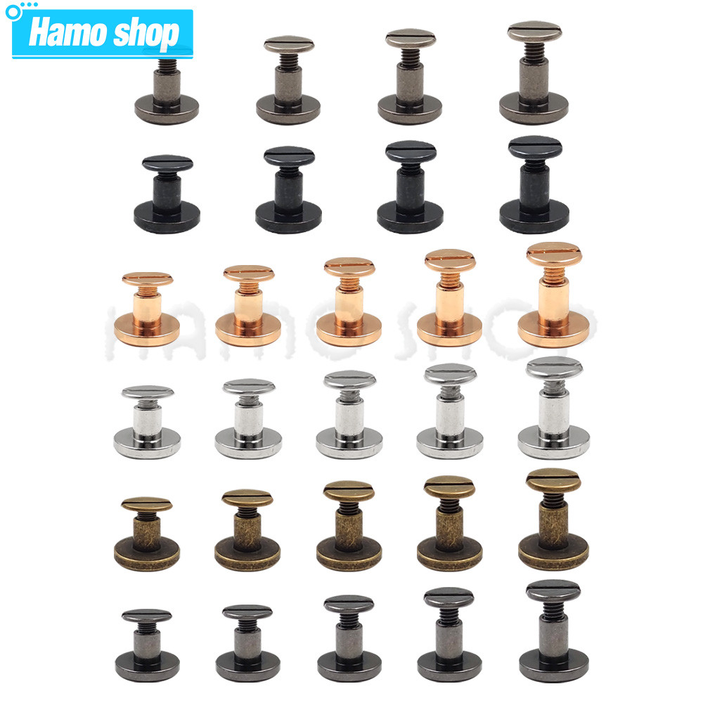 10Sets Metal Solid Screw Nail Rivet Double Curved Head Belt Strap Rivets Book Screws For Luggage Lea