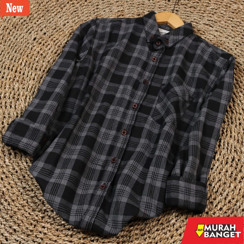 kemeja kotak kotak cowok KEMEJA FLANEL LENGAN PANJANG UNISEX PREMIUM l FLANNEL HEM KOTAK KATUN JACK 