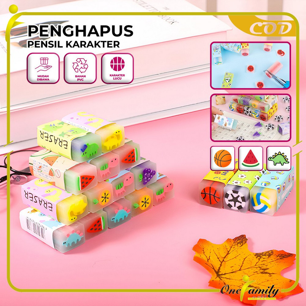 

ONE-A74 Penghapus Pensil Karakter Motif Kartun Eraser Pencil Warna Warni Lucu / Alat Tulis Penghapus Karet Perlengkapan Sekolah Anak