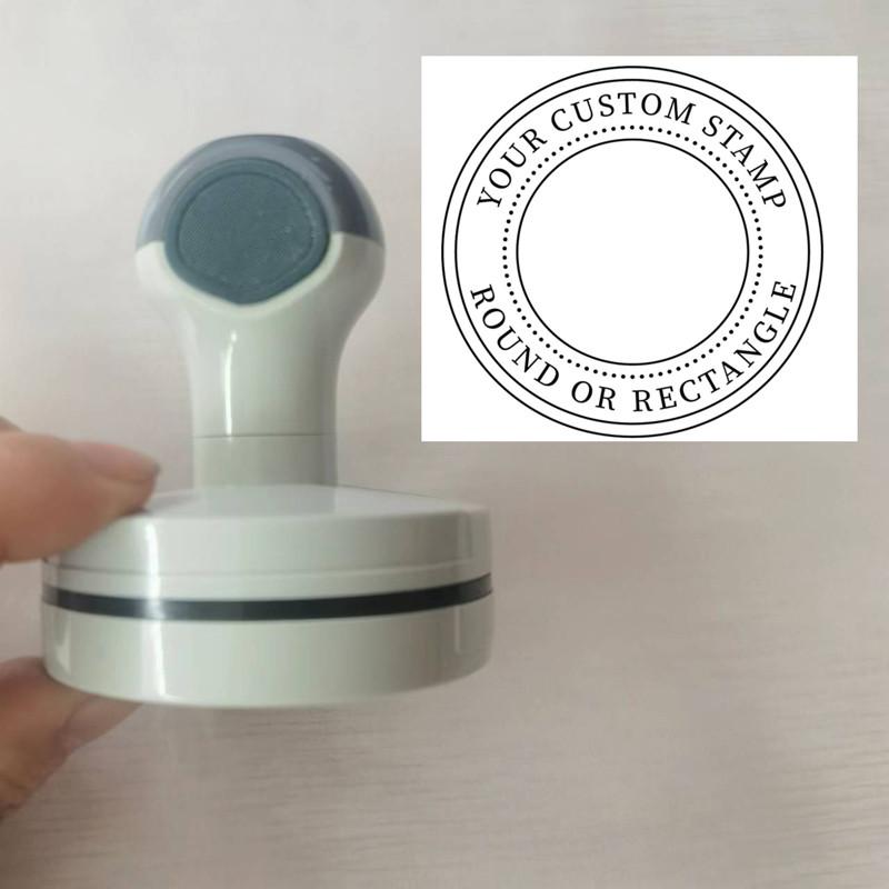 

Custom Logo Double Round Border Stamp Self-Inking Stamper Rubber Personalized StampStamps for Local Business