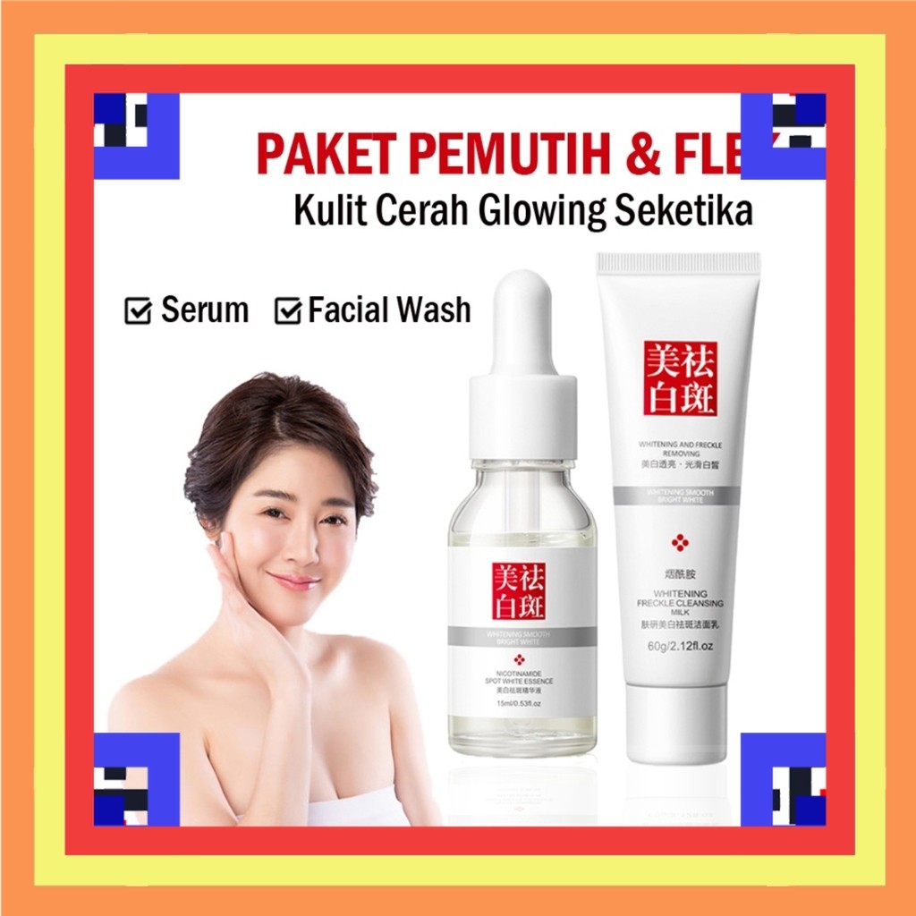 [ PAKETAN ] Fuyan Pembersih Wajah & Serum Whitening Remove Dark Spot Nicotinamide Cream
