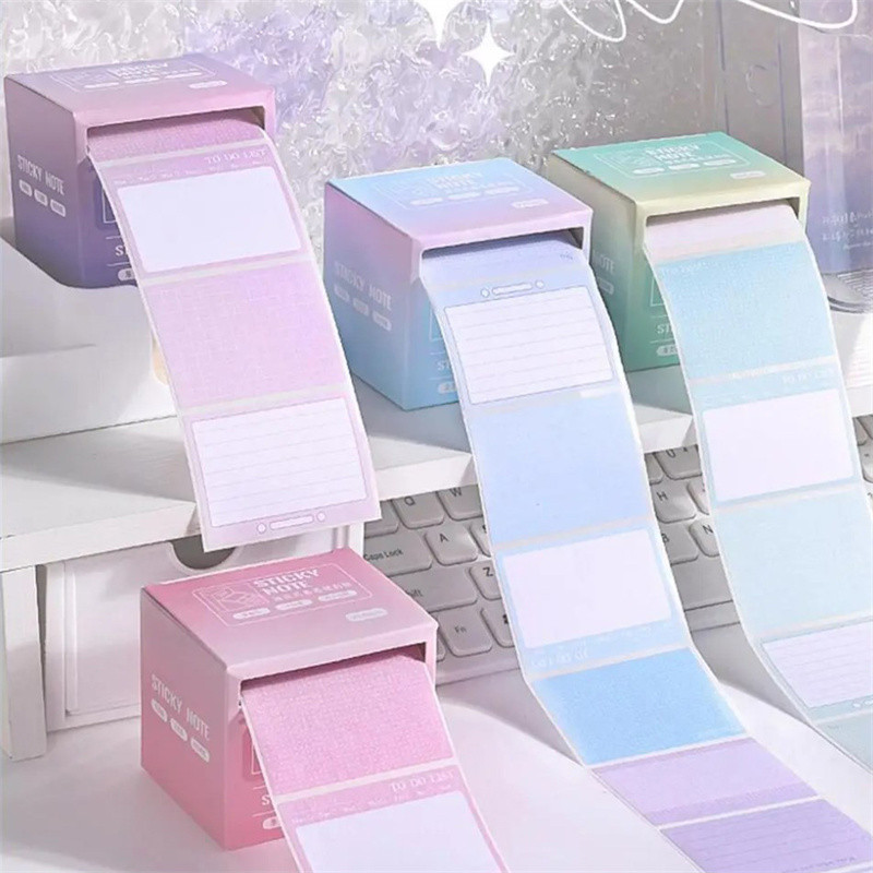 

256 Sheets Pull Out Sticky Notes Roll Tape Memo Pads Full Adhesive Self-Adhesive Sticky Notes Sticker Label for Noting Writing