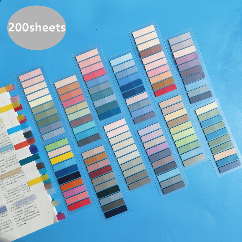 

200 Sheets Stickers Transparent Sticky Notebook Pads Notepads Clear Bookmark Read Book Stationery School Supplie