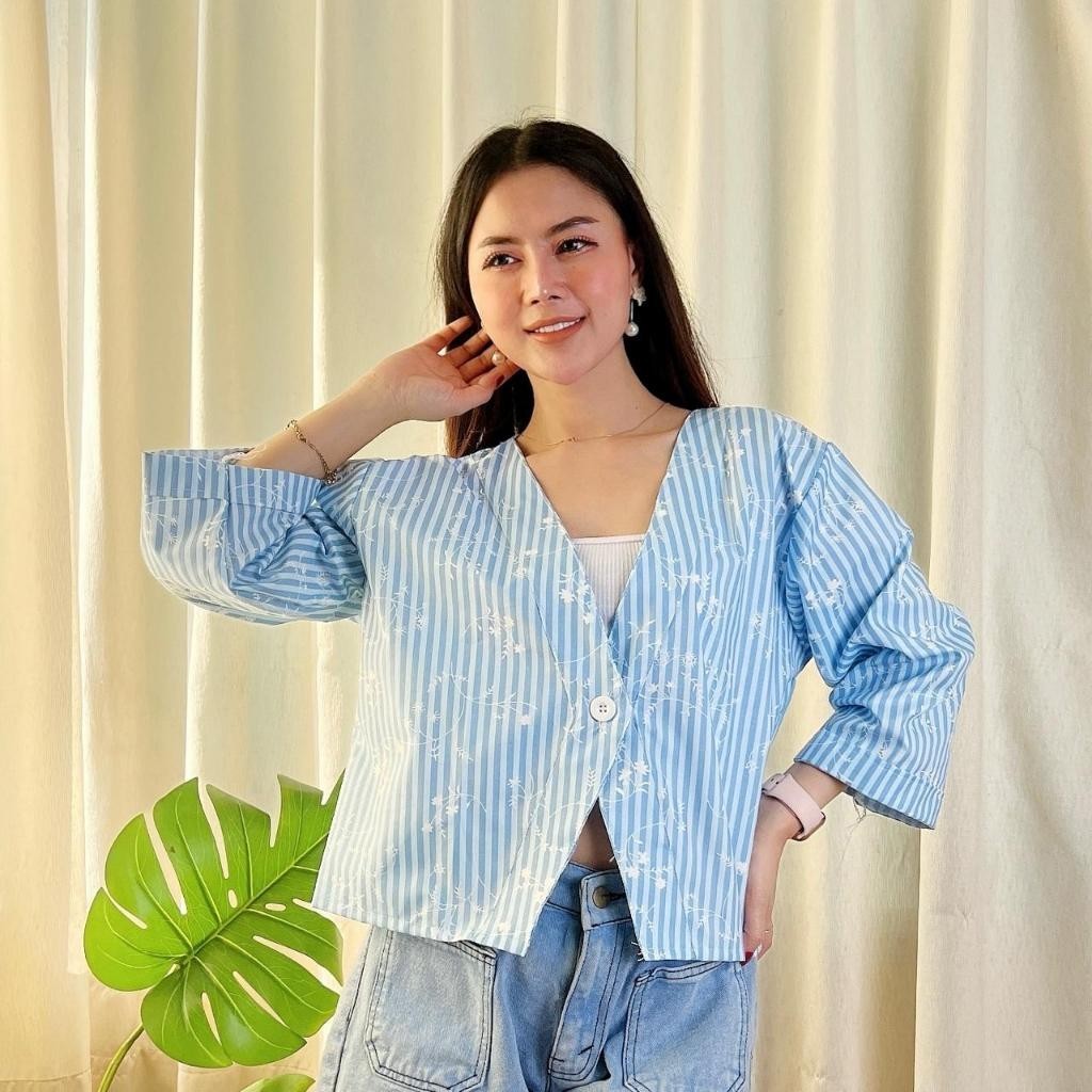 RH - REC BLAZER KANCING WANITA RANI / HARUKA BLAZER / BLAZER SALUR MOTIF / OOTD PAKAIAN WANITA / BLA
