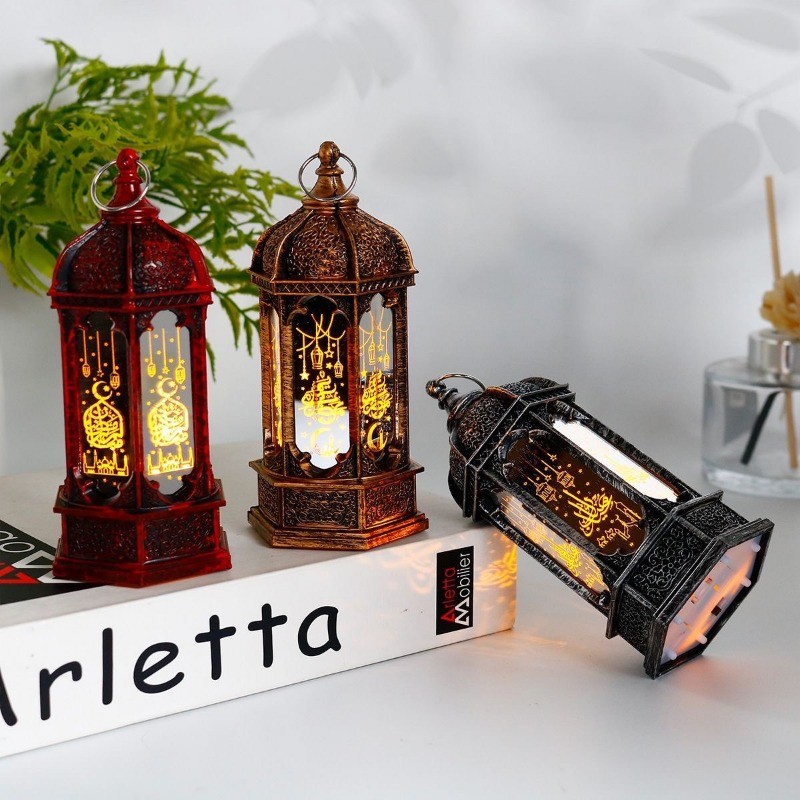 Haute57 Lentera Lampu Led Led Lampu Lilin Lentera Led Kubah Masjid Bentuk Kubah Ramadan Retro Muslim