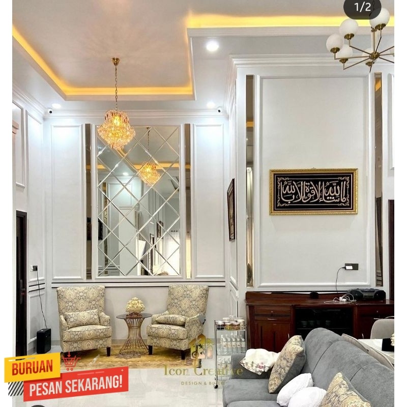 KACA CERMIN BEVEL TEBAL 5MM KOTAK/KACA CERMIN BEVEL DEKORASI RUANG TAMU