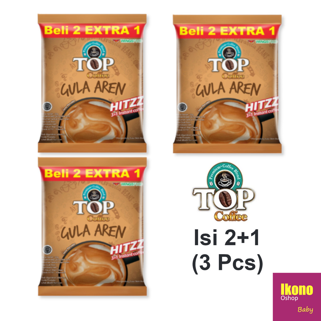 

3 Pcs Top Coffee Kopi Instan Gula Aren Pack 22 gr