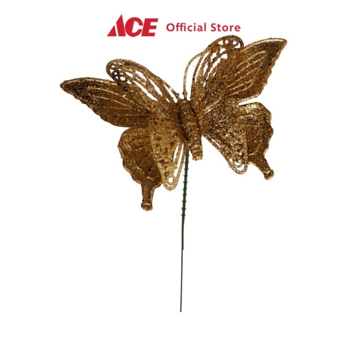 

Noelle 18 cm Dekorasi Natal Christmas Butterfly - Gold Xmas Decoration Ornamen Hiasan Natal Pajangan Decor