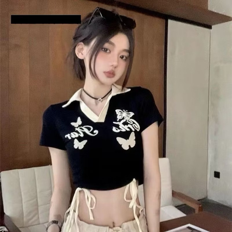 ZETERINDO - ZGW ELSA KAOS CROP WANITA / Crop Top Serut FARASHA Rib / BAJU SERUT WANITA CROP TOP / AT