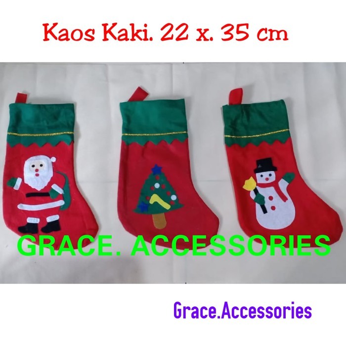 

Pernak pernik Pohon Natal kaos kaki santa natal per buah murah