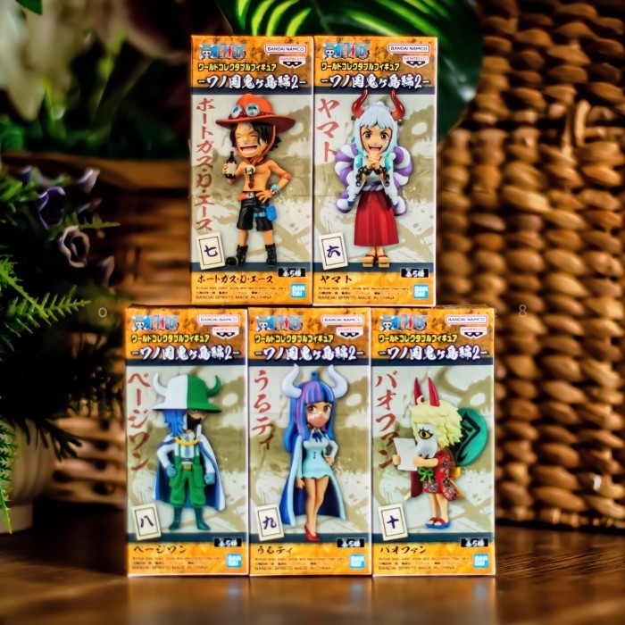 WCF ONE PIECE WANOKUNI ONIGASHIMA VOL 2 YAMATO ACE PAGE ONE ULTI BAO HUANG SET OF 5
