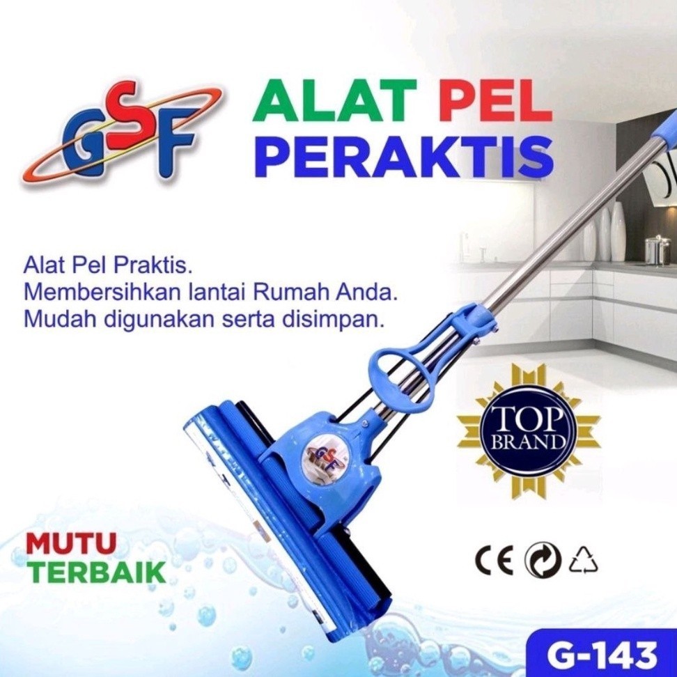 Alat Tongkat Pel Lantai Sodok Busa Mop GSF G-143 Alat Sodok Pel Lantai Alat Pel Praktis Simple Alat 