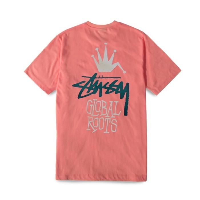 Kaos Oversize Stussy Global Roots Orange Tshirt - ORI