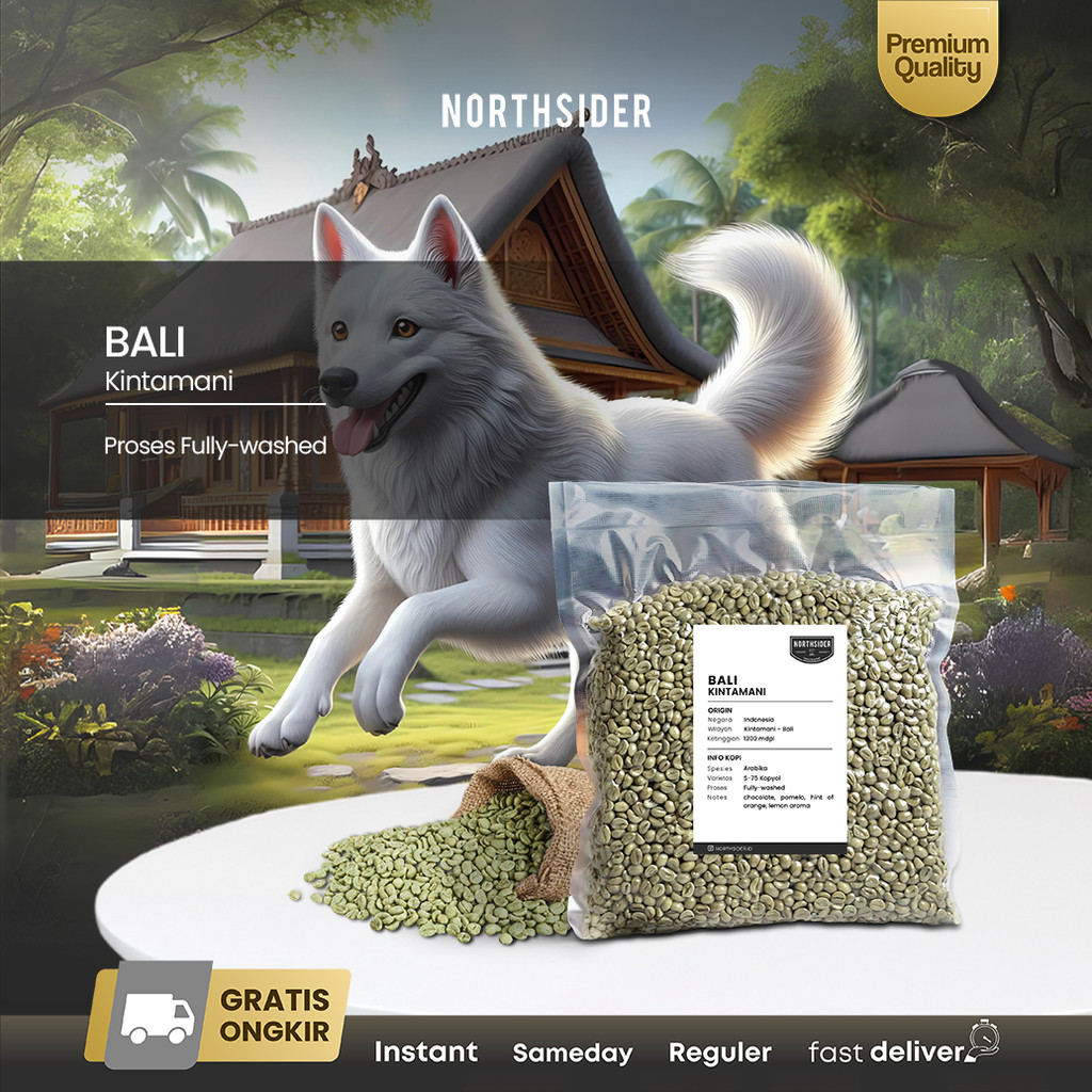 Green bean Kopi Arabika Bali Kintamani fully-washed coffee - Biji kopi mentah