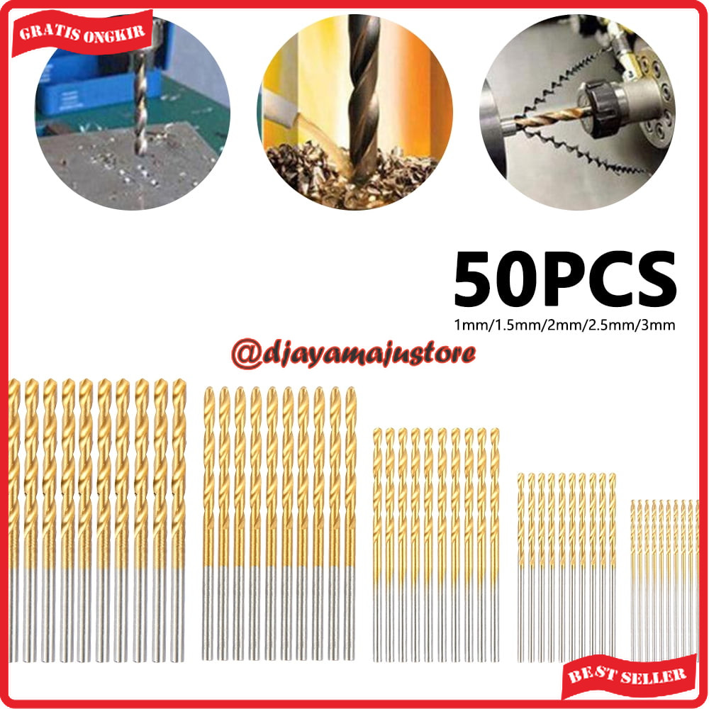 

Taffware Mata Bor Power Drill Bits Titanium Coated 50 PCS - DW1361