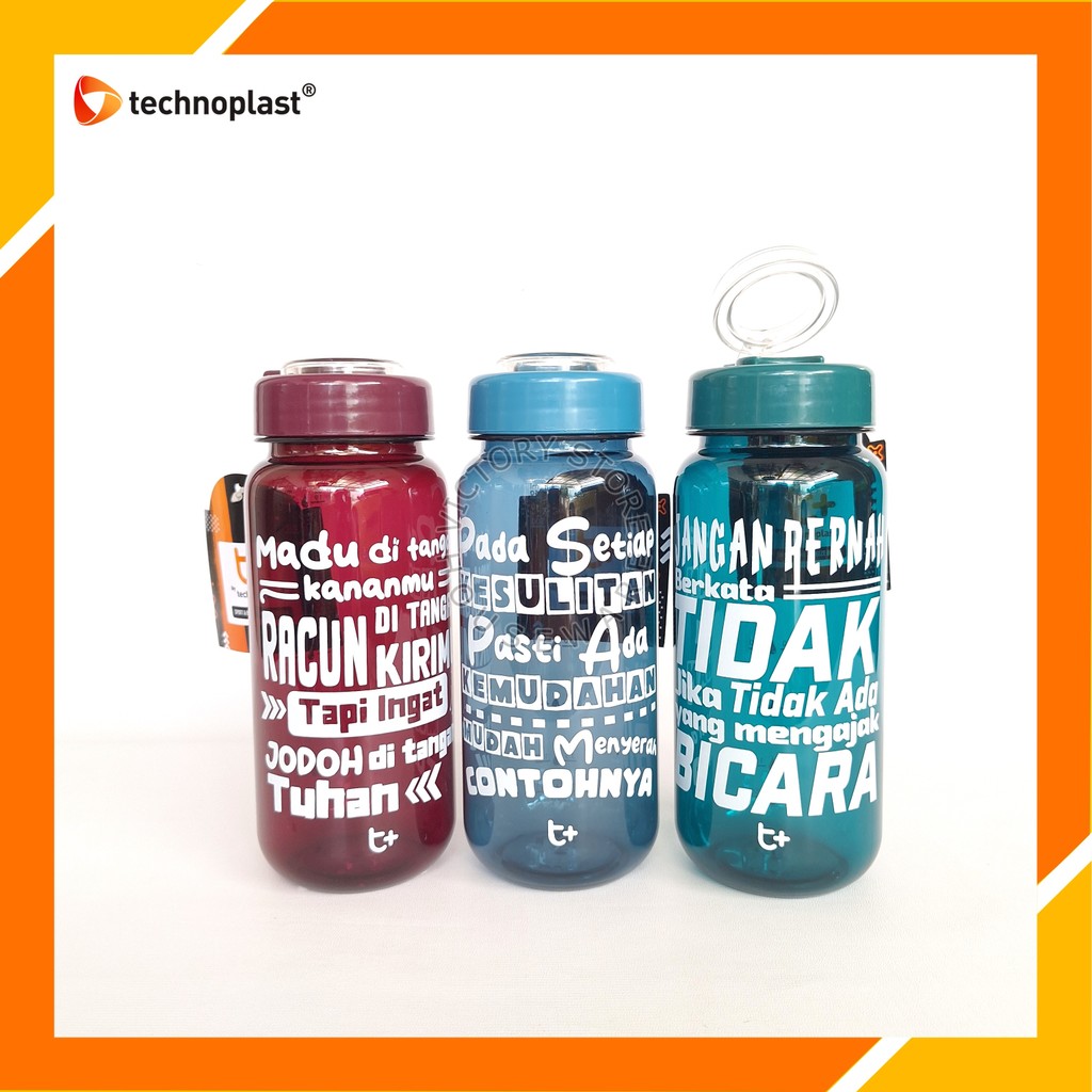 TECHNOPLAST T+ Quotes Sport Bottle 670Ml Botol Minum Kreatif Motivasi 670ml