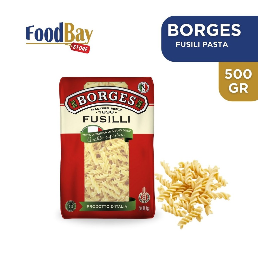 

BORGES Fusili Pasta 100% gandum fusilli 500 Gr