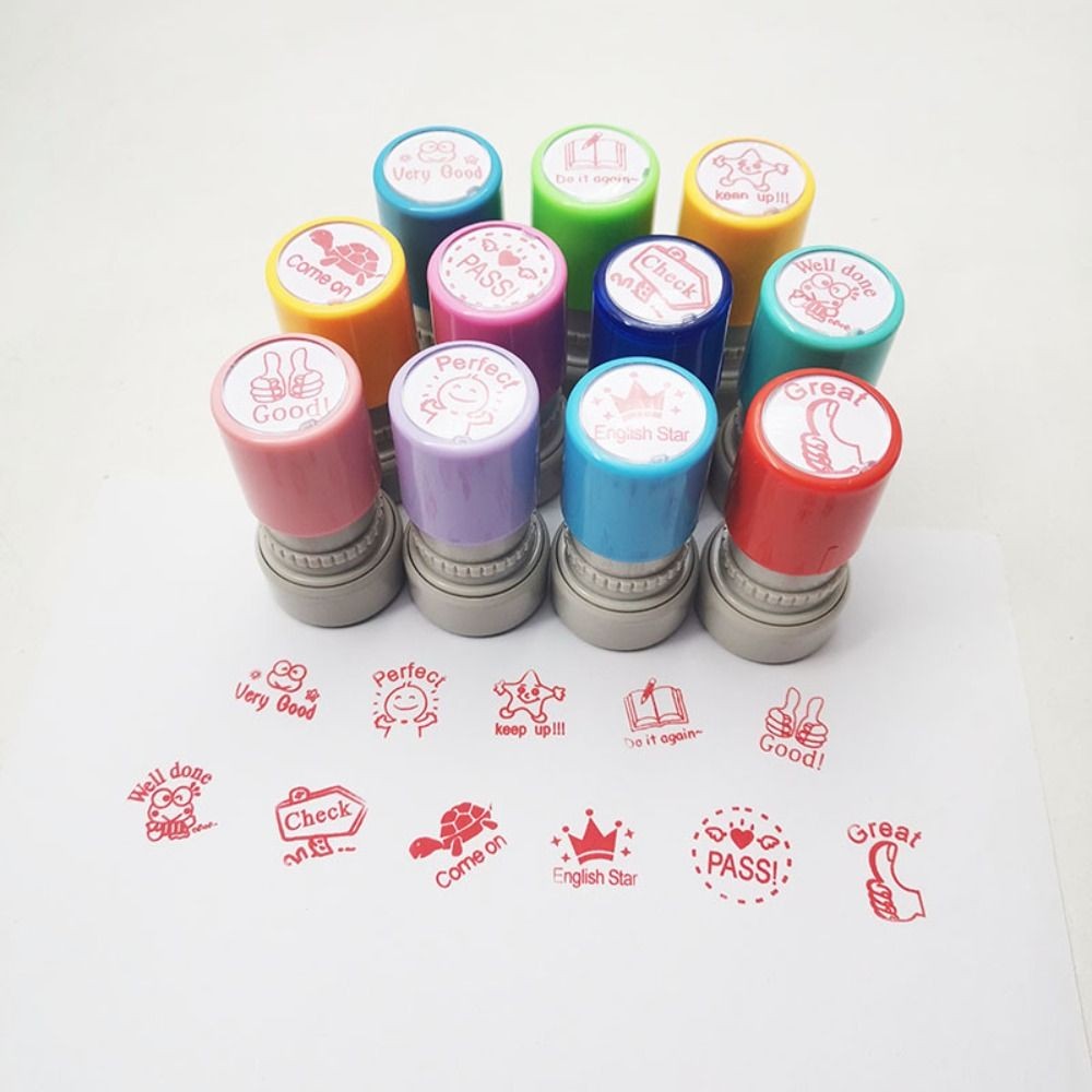 

Scrapbooking Decor Children Toy Stamps Cute DIY Kids Gifts Encouragement Seals Stamper Toys Children