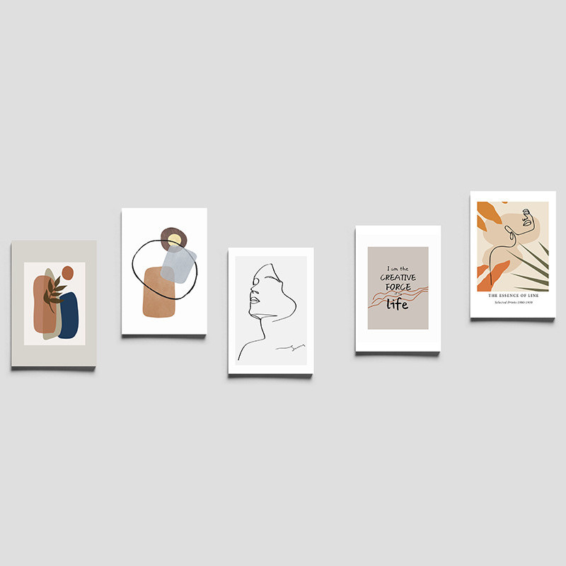 

Ins Nordic Vintage Decorative Card Abstract Character Art Aesthetic Postcard Diy Background Wall Poster Photo Props 5 Sheets